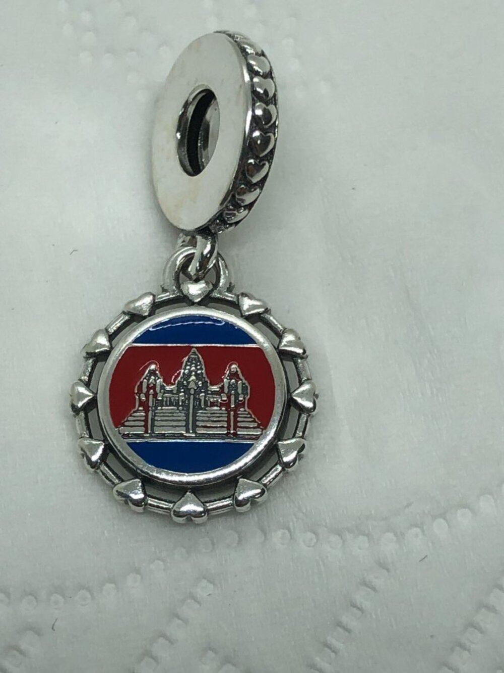 ✨ ✨Pandora Cambodia Dangle Charm, Angkor Wat Flag Enamel Pendant